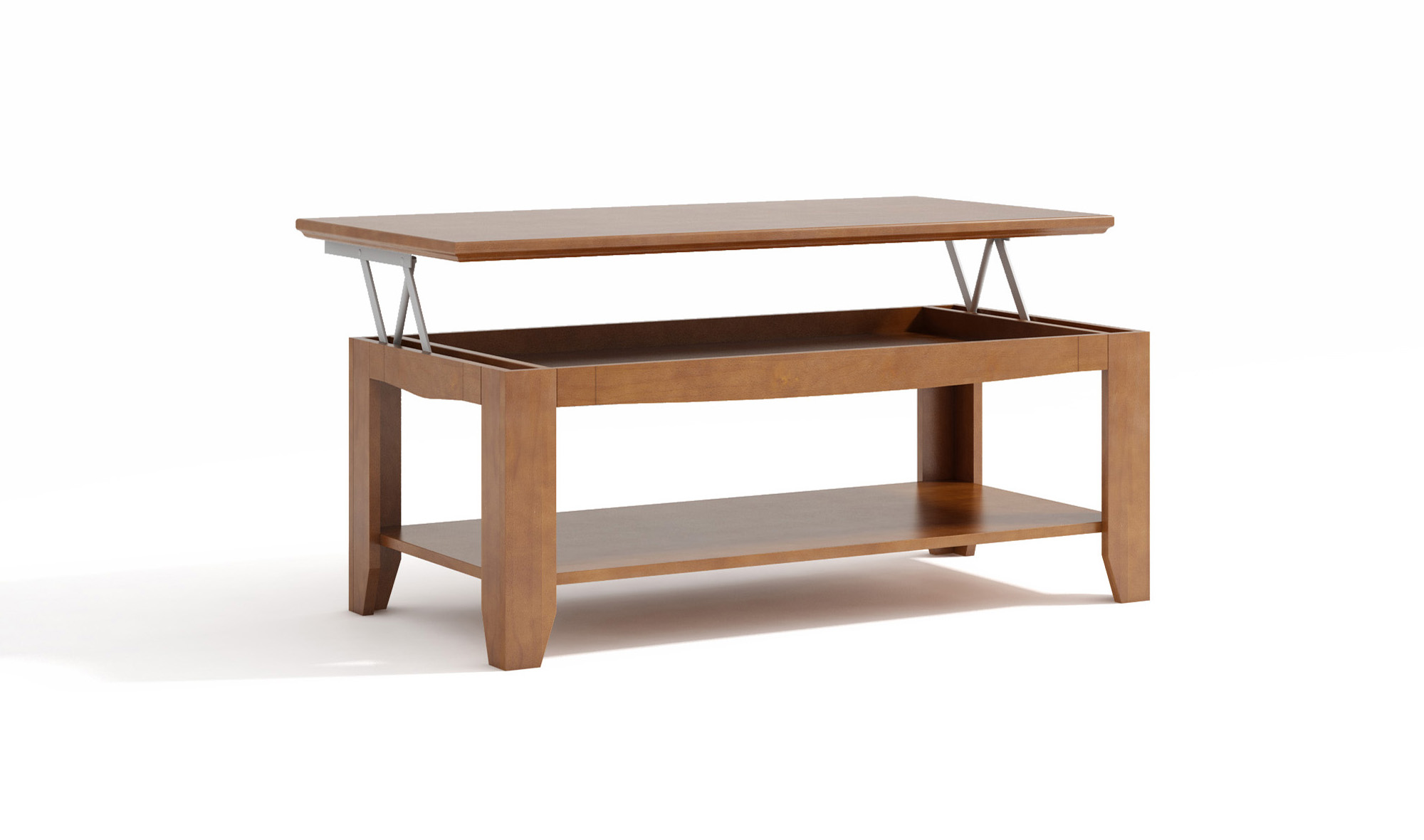 Mesa centro colonial con estante elevable Bora Bora